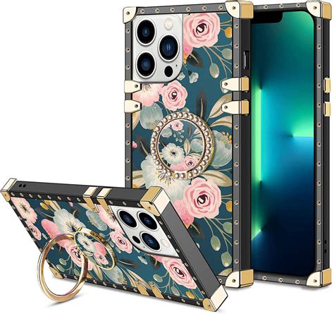 iPhone 13 Pro Max Womens Heavy Duty Flower Case with Kickstand