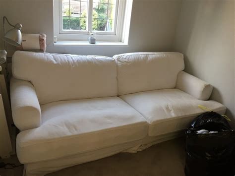Ikea Ekeskog 3 seater white sofa with washable removable covers, excellent condition | in ...