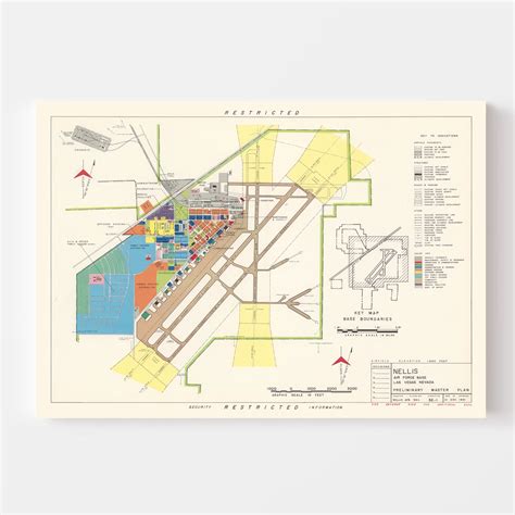 Vintage Map of Nellis Air Force Base, 1951 by Ted's Vintage Art