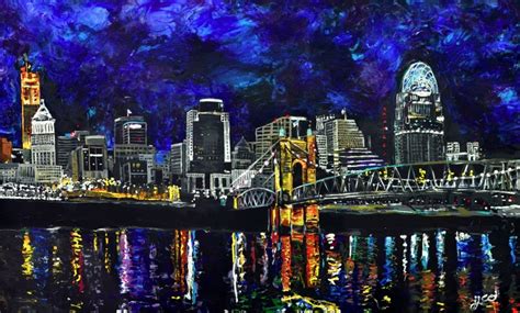 Cincinnati Skyline Painting at PaintingValley.com | Explore collection of Cincinnati Skyline ...