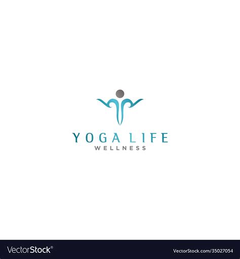 Yoga logo beauty wellness simple minimalist Vector Image