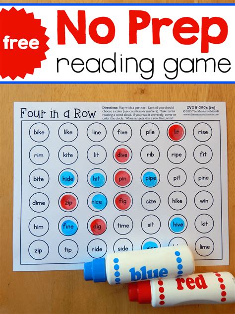 Four-in-a-row games for i-e words - The Measured Mom