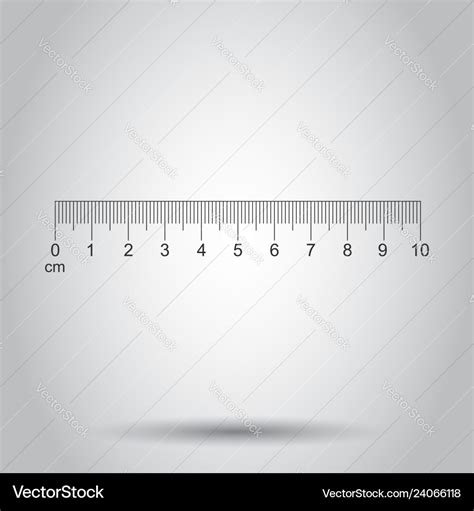 Ruler 10 centimeter icon in flat style meter Vector Image