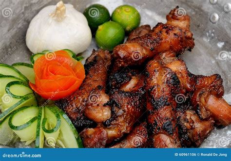 Food from the Philippines, Leeg Ng Manok (Grilled Chicken Neck) Stock Photo - Image of lechon ...