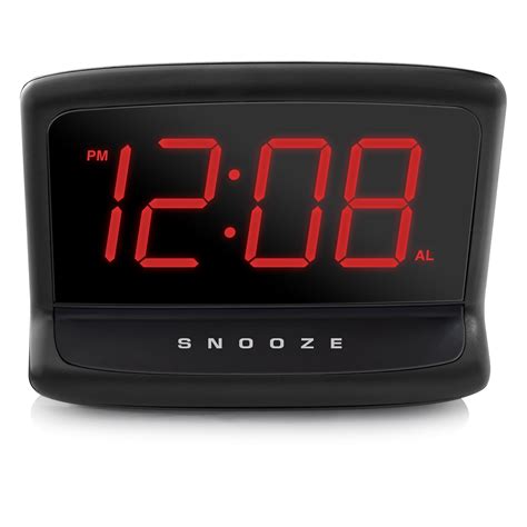 Mainstays Large Easy to Read 1.4" LED Display Digital Alarm Clock, 4.97W x 2.45D x 3.39H In ...