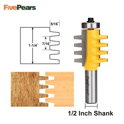 FivePears Finger Joint Router Bit with 1/2" Shank,Reversible Finger ...