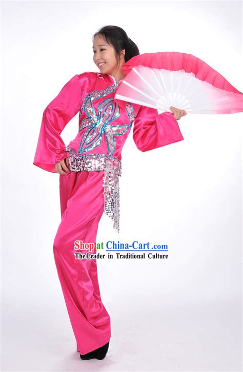 Traditional Chinese Fan Dance Costume for Women