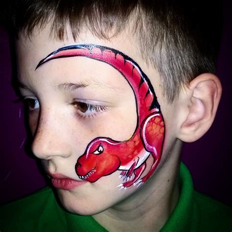 How to paint a dinosaur face for halloween | ann's blog