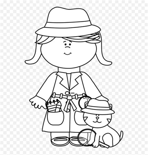 Detective Clip Art Black And White