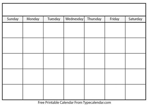 Free Printable Blank Calendars : r/TypeCalendars