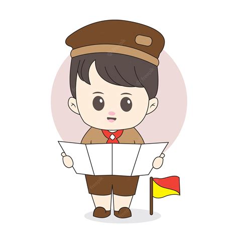 Premium Vector | Cute character scout student