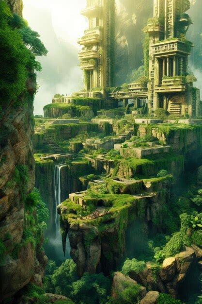 Premium AI Image | Fantasy castle in the mountains