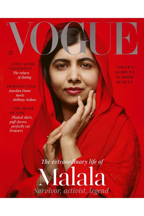 Malala Yousafzai covers the July 2021 issue of British vogue