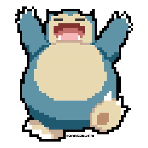 Snorlax pixel art by caparazonilustra on DeviantArt