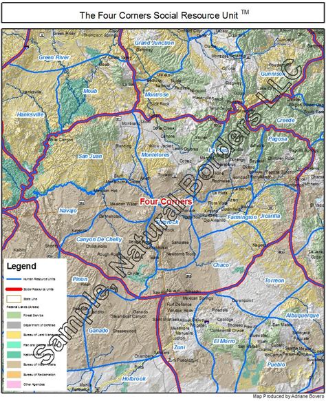 Four Corners map - Social Resource Units of the Western USA