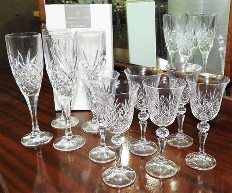 Lot - Two Sets of Royal Doulton Crystal Glasses