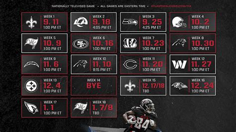 Atlanta Falcons 2024 Schedule Printable - Zenia Kellyann