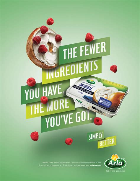 an advertisement with raspberries and yogurt in the middle, on a green background