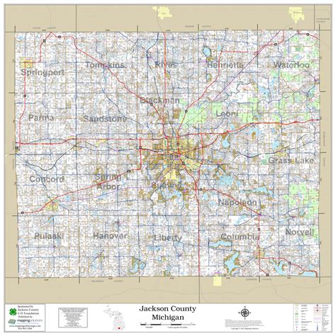 Jackson County Michigan 2022 Wall Map | Mapping Solutions