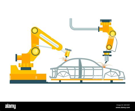 Modern robotic car manufacturing process Stock Vector Image & Art - Alamy