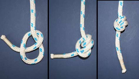 Making a figure of eight and a double overhand knot