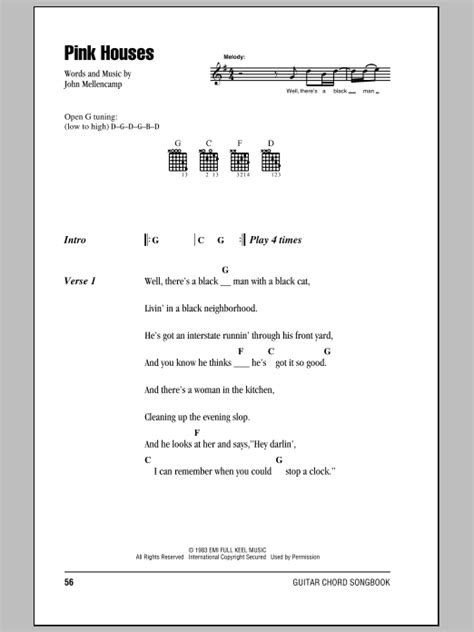 Pink Houses by John Mellencamp - Guitar Chords/Lyrics - Guitar Instructor