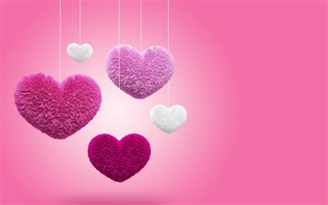 Pink Fluffy Hearts HD desktop wallpaper : Widescreen : High Definition : Fullscreen