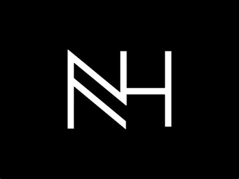 Premium Vector | Black and white logo with the word nh on it