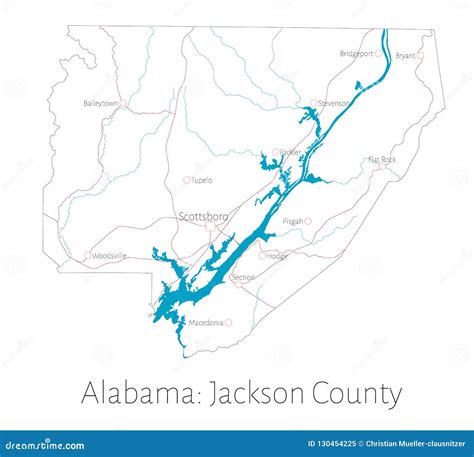 Alabama: Jackson County Map Cartoon Vector | CartoonDealer.com #92187851