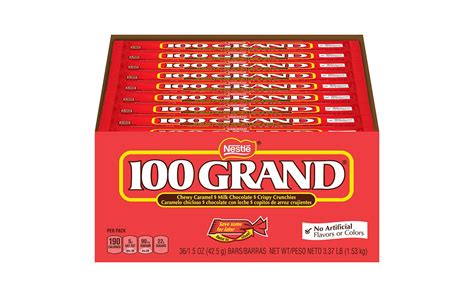 100 GRAND Chocolate Candy Bar, 1.5 oz, 36 Count | bestcandyshop