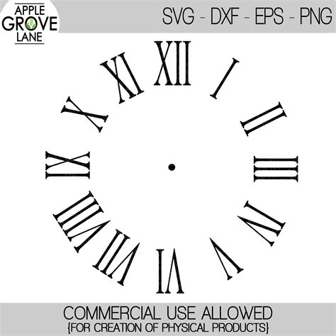 Roman Numerals Clock Svg Clock Stencil Clock Svg Svg Template Svg Eps ...