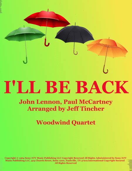 I'll Be Back (arr. Jeff Tincher) by The Beatles Sheet Music for ...