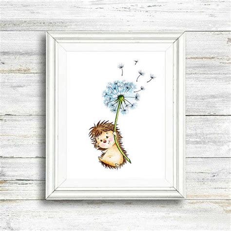 Hedgehog Nursery Art Print Children Wall Decor Kids Wall - Etsy