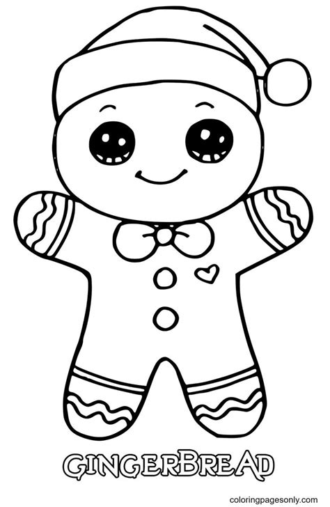 Gingerbread Man Christmas Coloring Page - Free Printable Coloring Pages | Gingerbread man ...