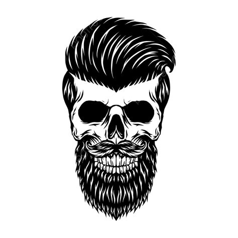 Bearded Skull Vector Illustration, Bearded, Skull, Head PNG and Vector with Transparent ...