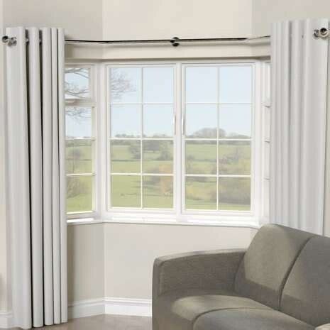 Dunelm Bay Window bendable curtain pole - Chrome 4m Eyelet | in Sutton, London | Gumtree