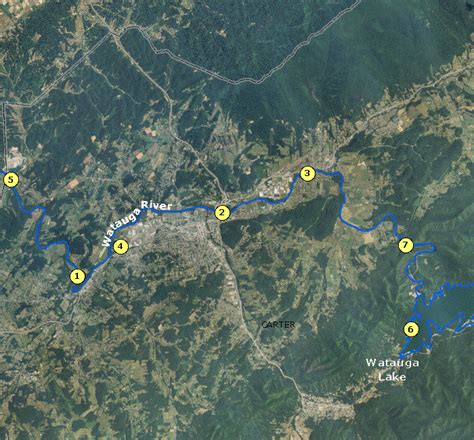 Localwaters Watauga River Maps Boat Ramps Access Points