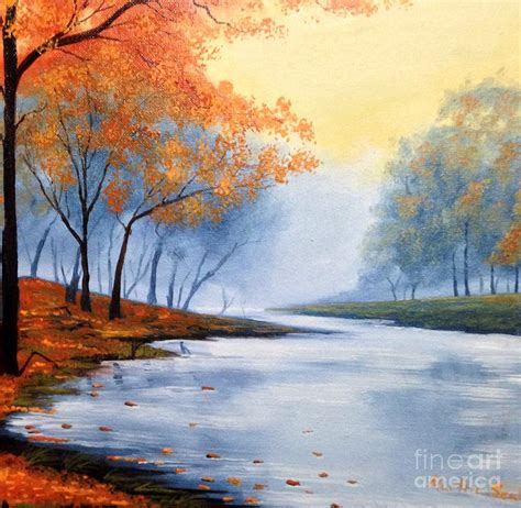 Autumn lake Painting by Martha Seale - Fine Art America