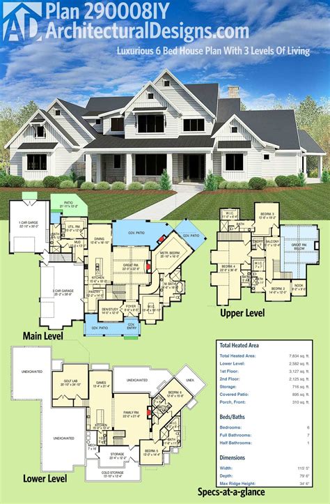 Six Bedroom House Plans - Apartment Layout