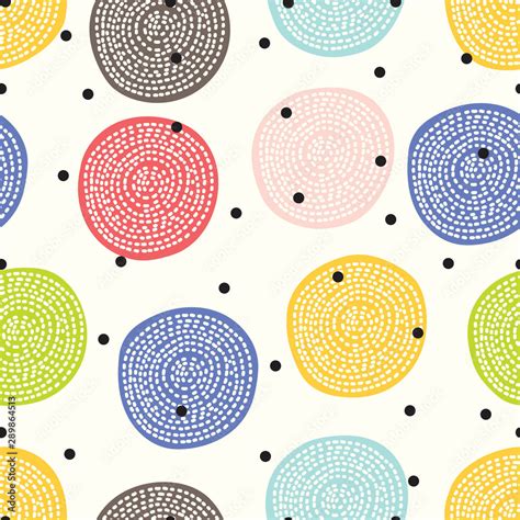 Seamless pattern, polka dot fabric, wallpaper, vector. Cheerful polka dot vector seamless ...