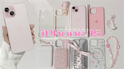 iPhone 15 (pink) unboxing & accessories 🎀☁️ - YouTube