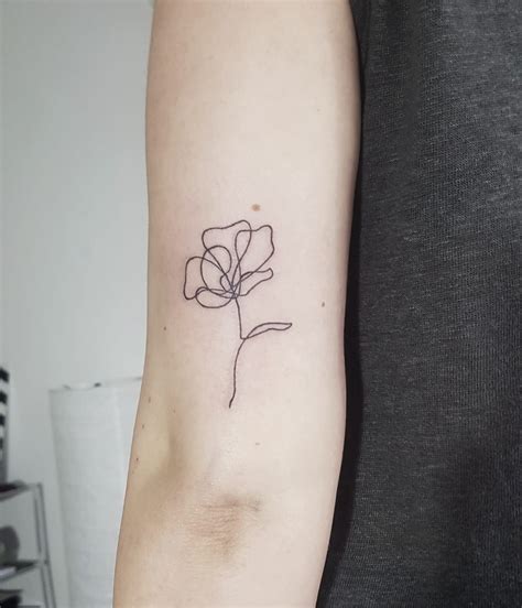 Flower Line Drawing Tattoo