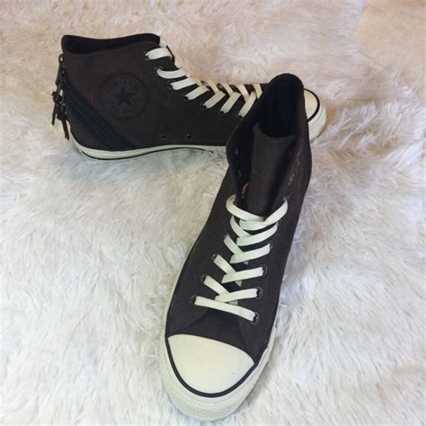 Women's Brown Suede Leather Converse | Zipper Details | Size 9