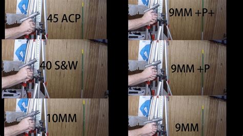 CALIBER RECOIL SHOOTING COMPARISON BETWEEN 10MM 9MM 45 ACP 40 CAL GLOCKS - YouTube