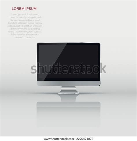 Desktop Computer Flat Icon Realistic Vector Stock Vector (Royalty Free ...