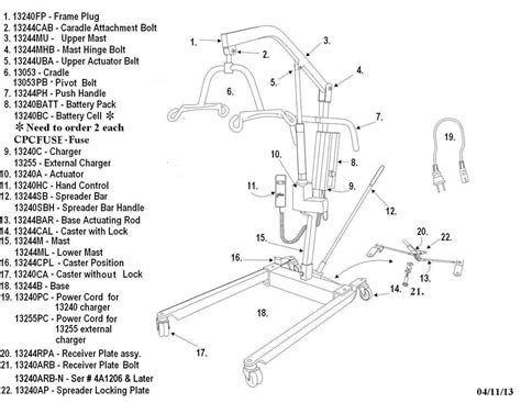 Replacement Parts for Drive Bariatric Battery Powered Lifts