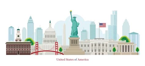 Premium Vector | United states of america landmarks