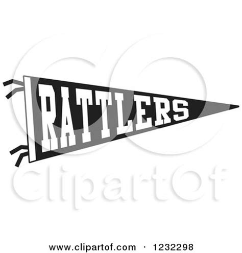 Clipart of a Black and White Rattlers Team Pennant Flag - Royalty Free ...