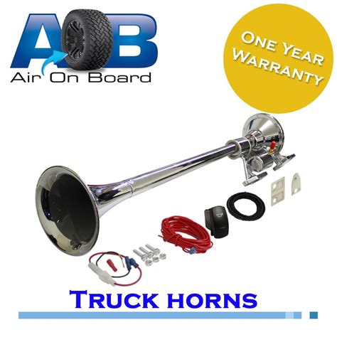 Truck horn 12 and 24 volt 1 trumpet air horn Loudest kleinn 142db train horn - AIR ON BOARD (AOB)