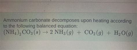 Fine Beautiful Ammonium Carbonate Balanced Equation Staar Geometry ...